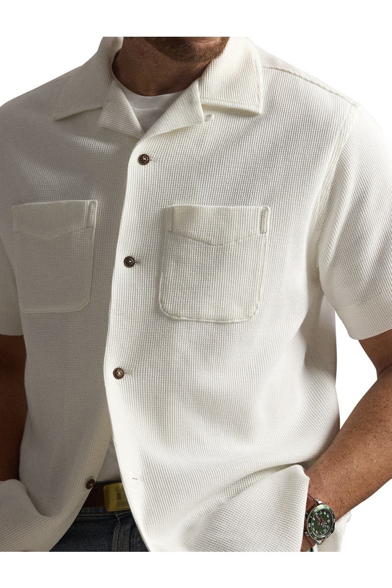 Big & Tall Waffle Knit Camp Shirt, Alternate, color, NEVIS