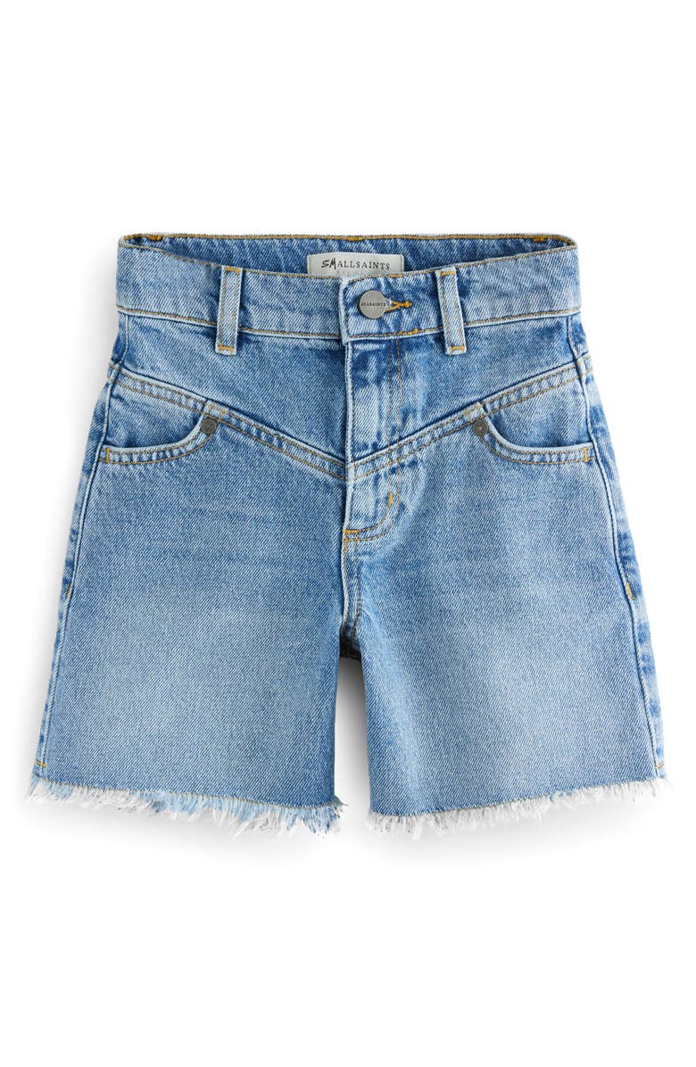 smALLSAINTS by ALLSAINTS Kids' Frayed Denim Shorts, Main, color, Blue