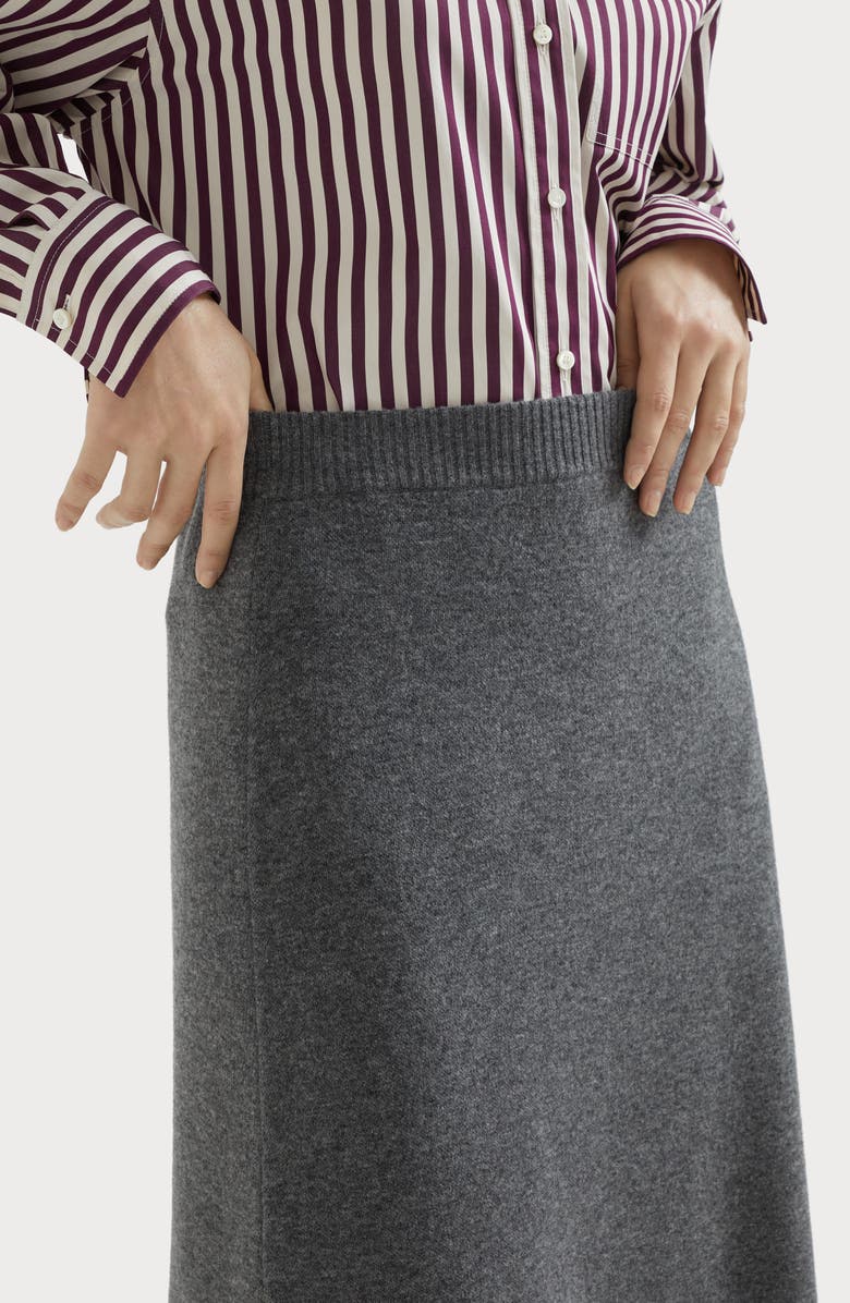 Brunello Cucinelli Double knit midi skirt, Alternate, color, Lead