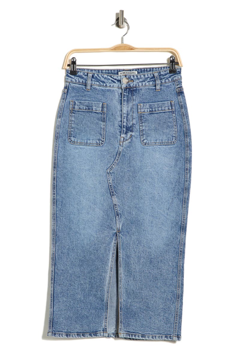 The Denim Pencil Skirt, Main, color, BEVERLY HILLS