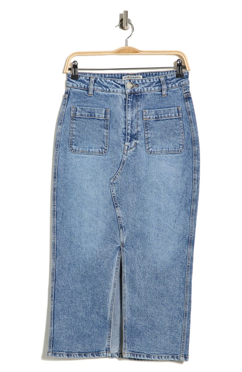 Scotch & Soda The Denim Pencil Skirt, Main, color, Beverly Hills