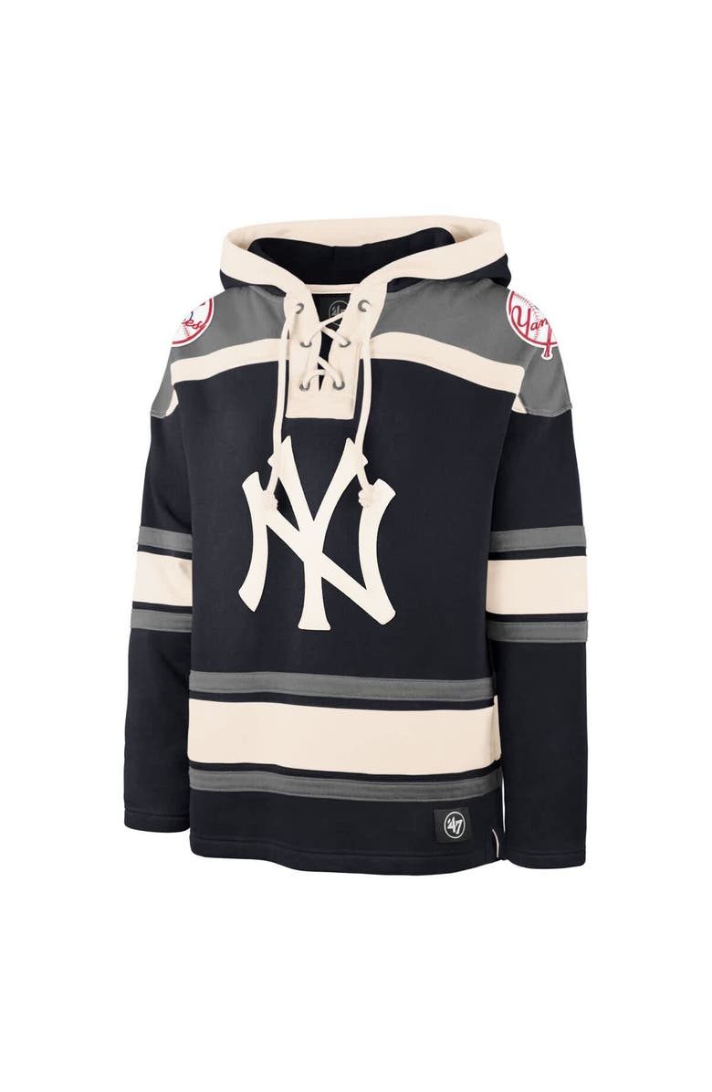 '47 Men's '47 Navy New York Yankees Superior Lacer Pullover Hoodie, Alternate, color,
