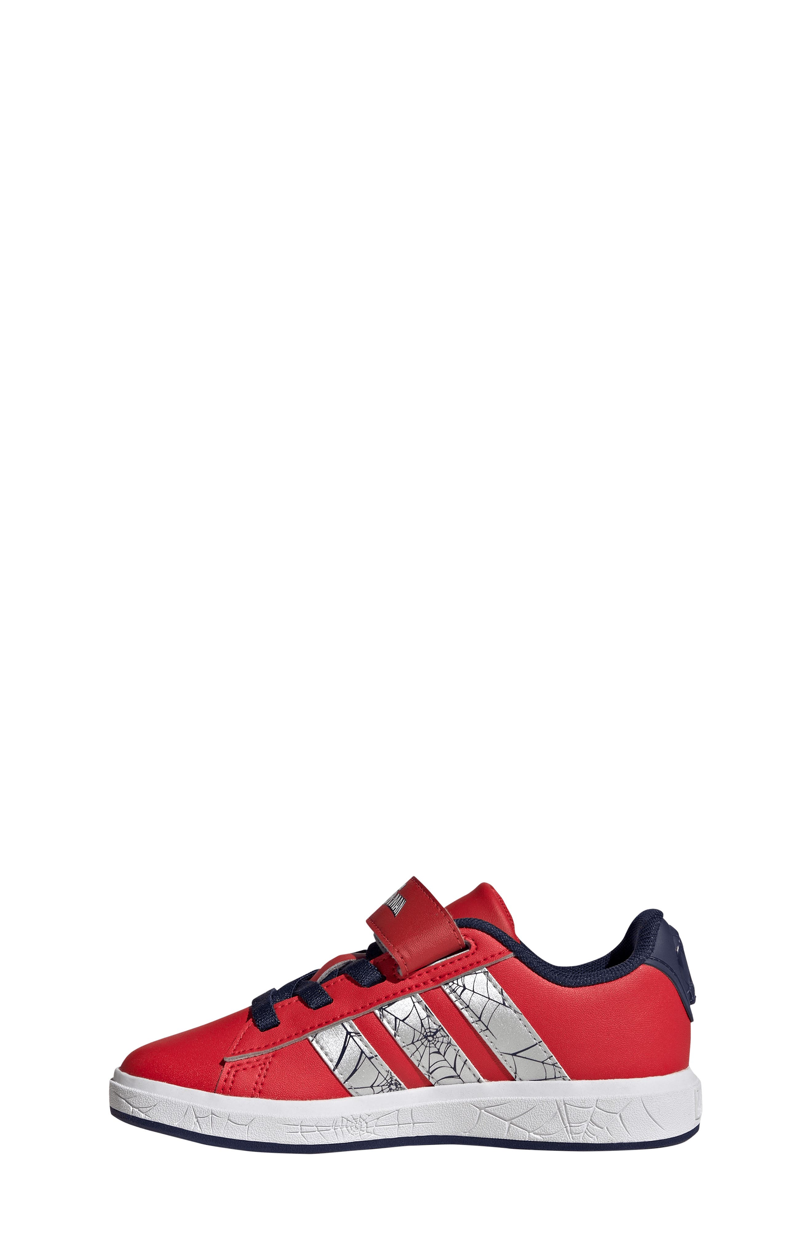 Kids' Grand Court Spider-Man Sneaker, Alternate, color, RUBY/ SILVER/ DARK BLUE