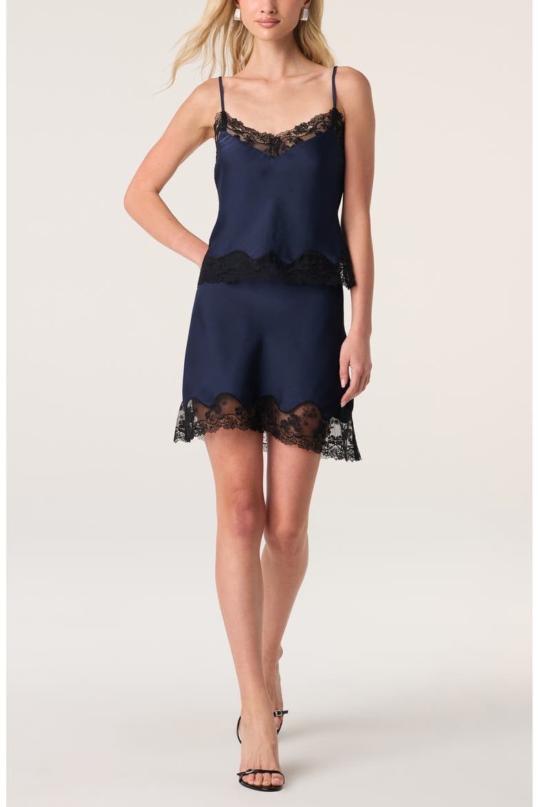 Yulissa Lace Trim Camisole, Alternate, color, NAVY