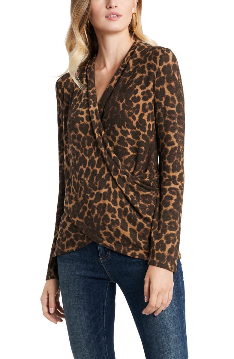 1.STATE Luxe Animal Print Surplice Knit Top, Main, color, 