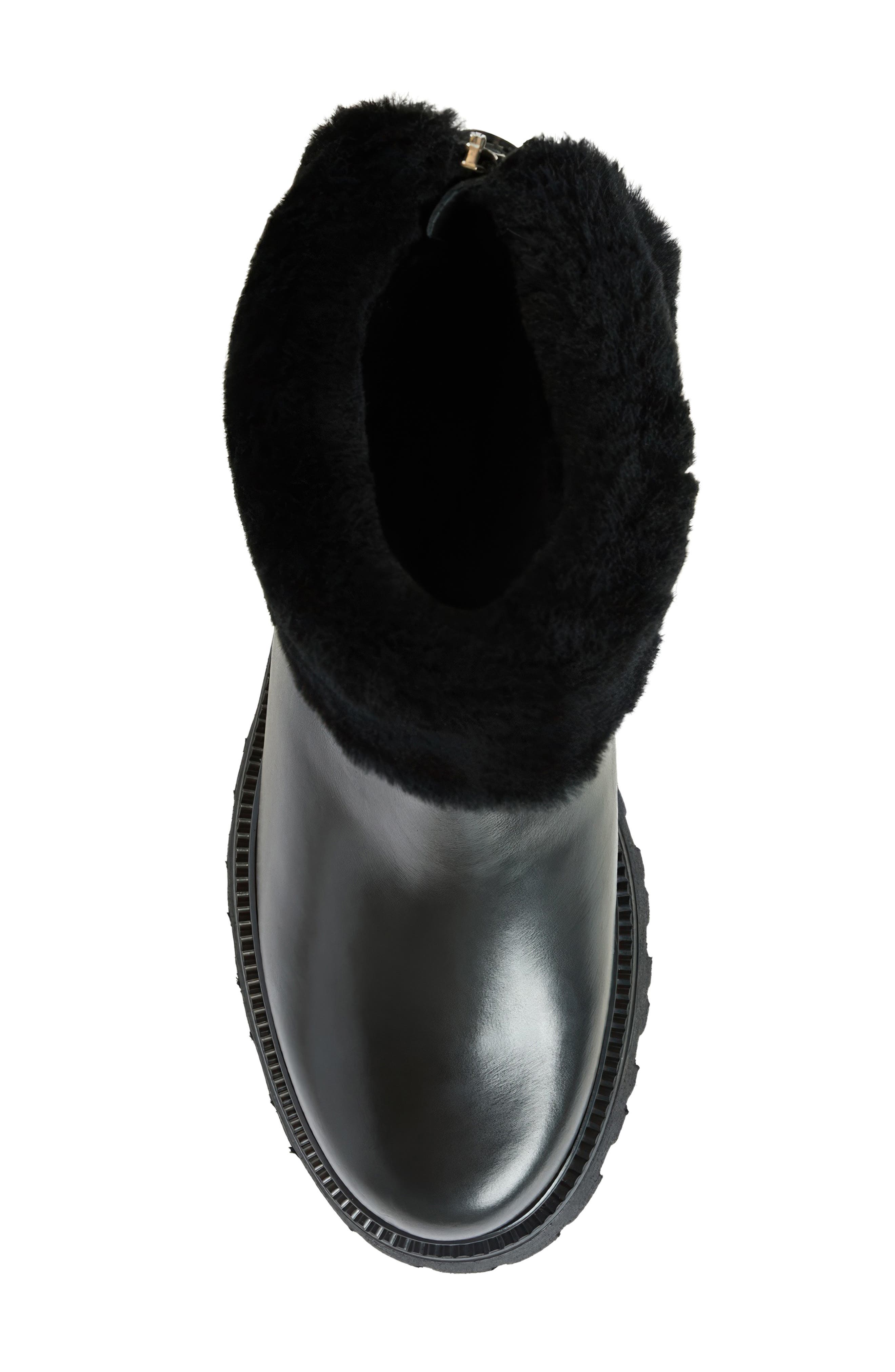 Mimi Genuine Shearling Boot, Alternate, color, BLACK