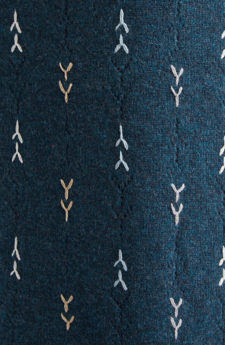 YanYan Daisy Lambswool Sweater Skirt, Alternate, color, Navy