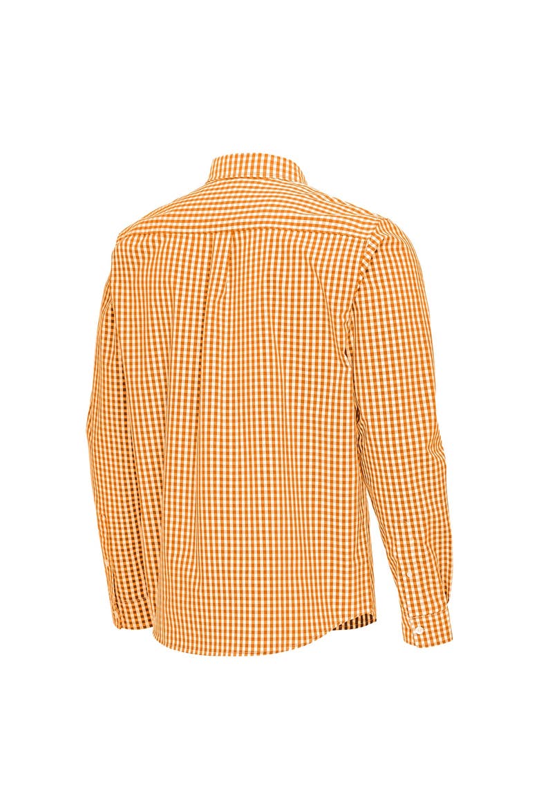 Men's Antigua Tennessee Orange Tennessee Volunteers Ellis Woven Tri-Blend Long Sleeve Button-Down Shirt, Alternate, color, Tennessee Orange