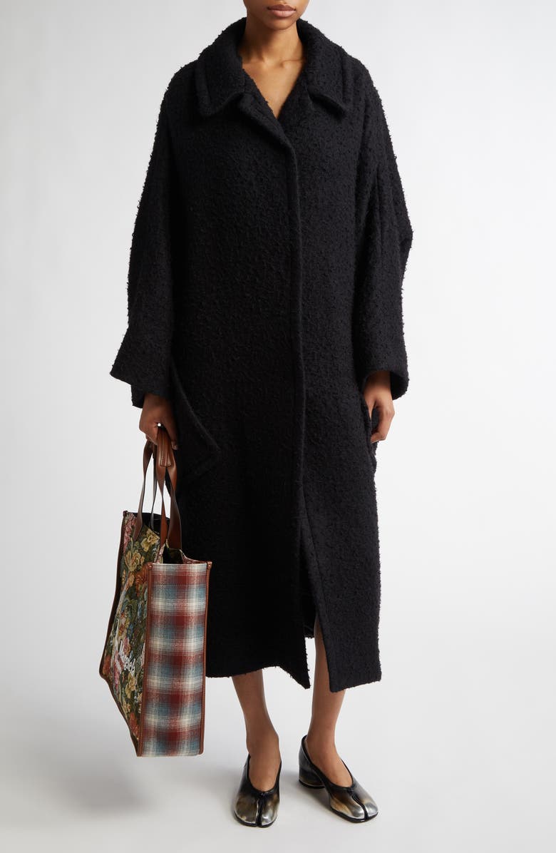 Maison Margiela Longline Bouclé Coat, Alternate, color, 