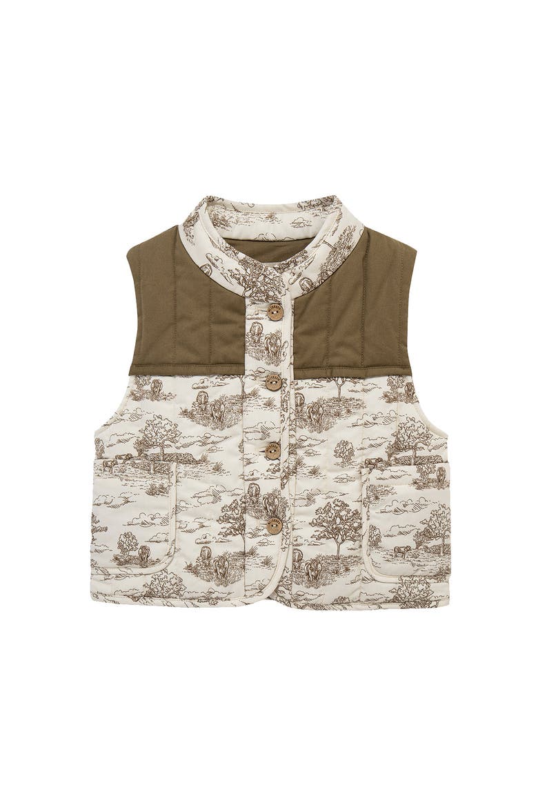 Quilted Vest, Main, color, Country Toile