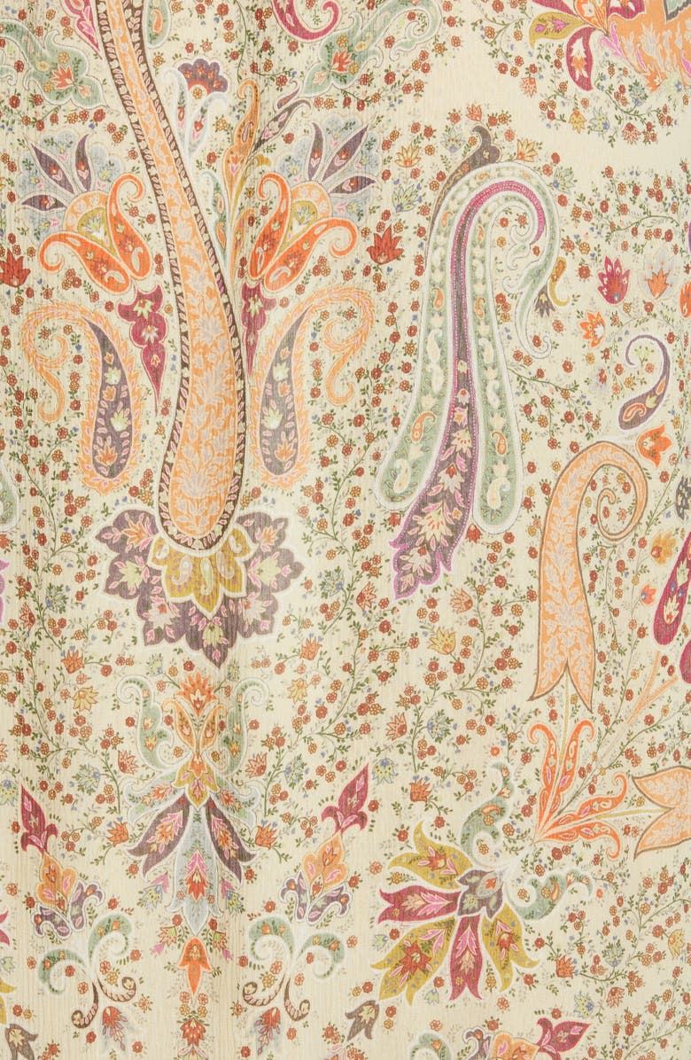 Etro Paisley Long Sleeve Silk Maxi Dress, Alternate, color, 