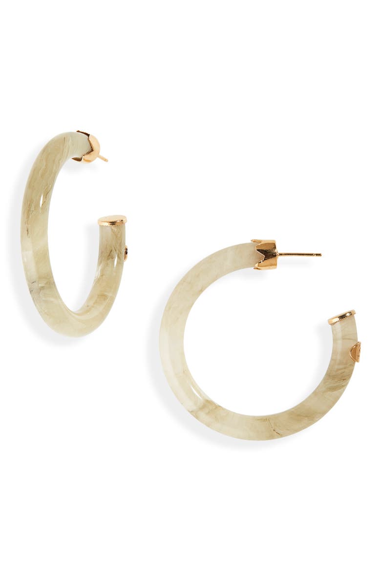 Rainbow Mix Open Hoop Earrings, Main, color, MULTI