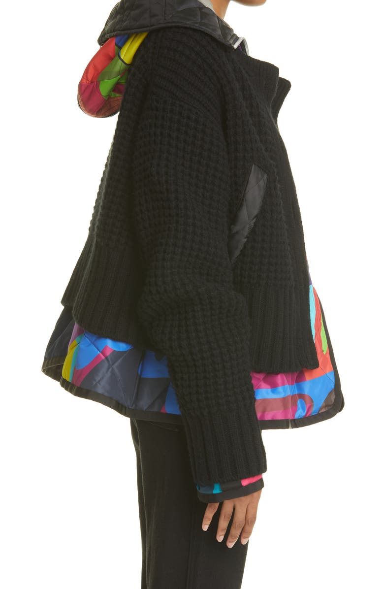 Sacai x KAWS Mixed Media Hooded Jacket, Alternate, color, 