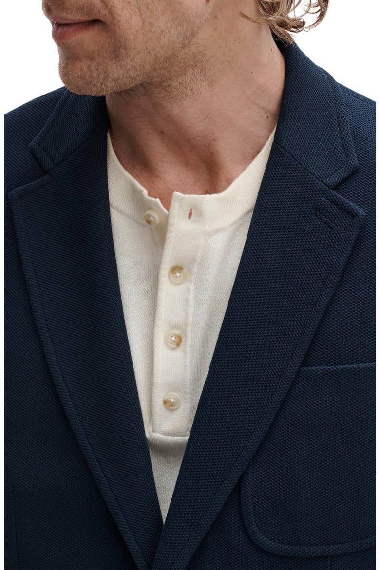 Skeleton Navy Cotton Piqué Blazer, Alternate, color, NAVY