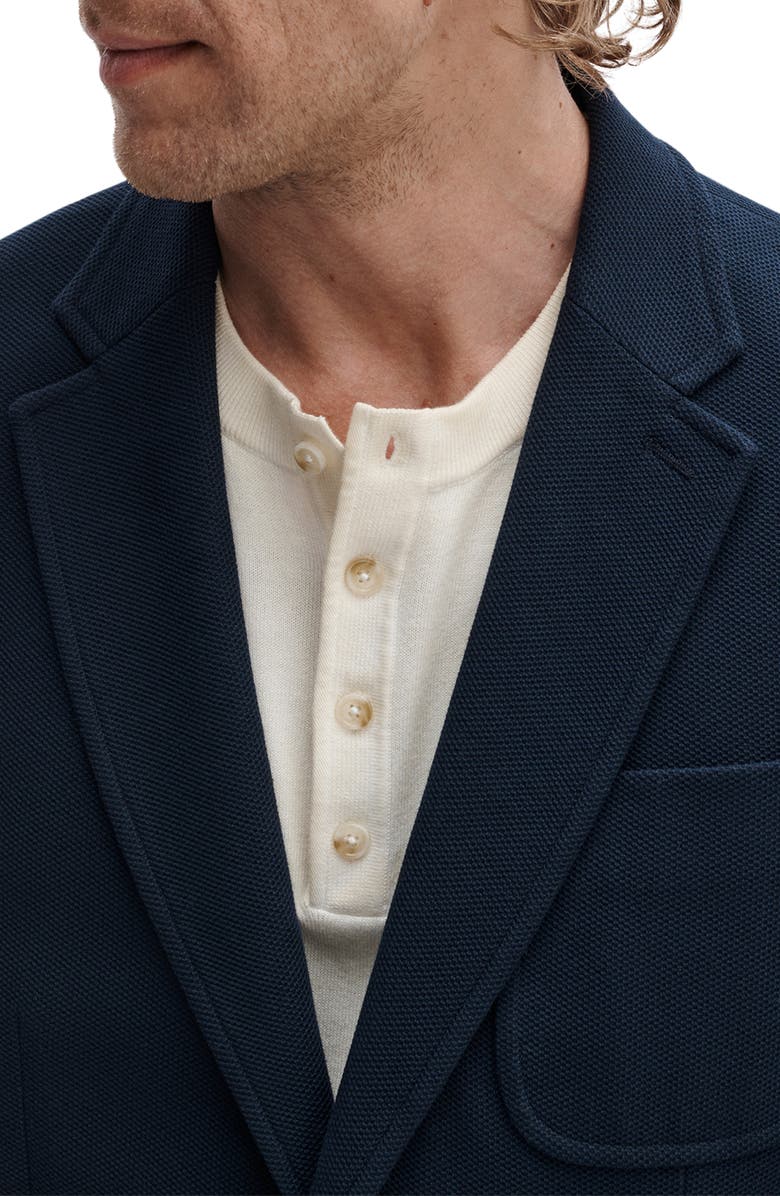 rag & bone Skeleton Navy Cotton Piqué Blazer, Alternate, color, Navy