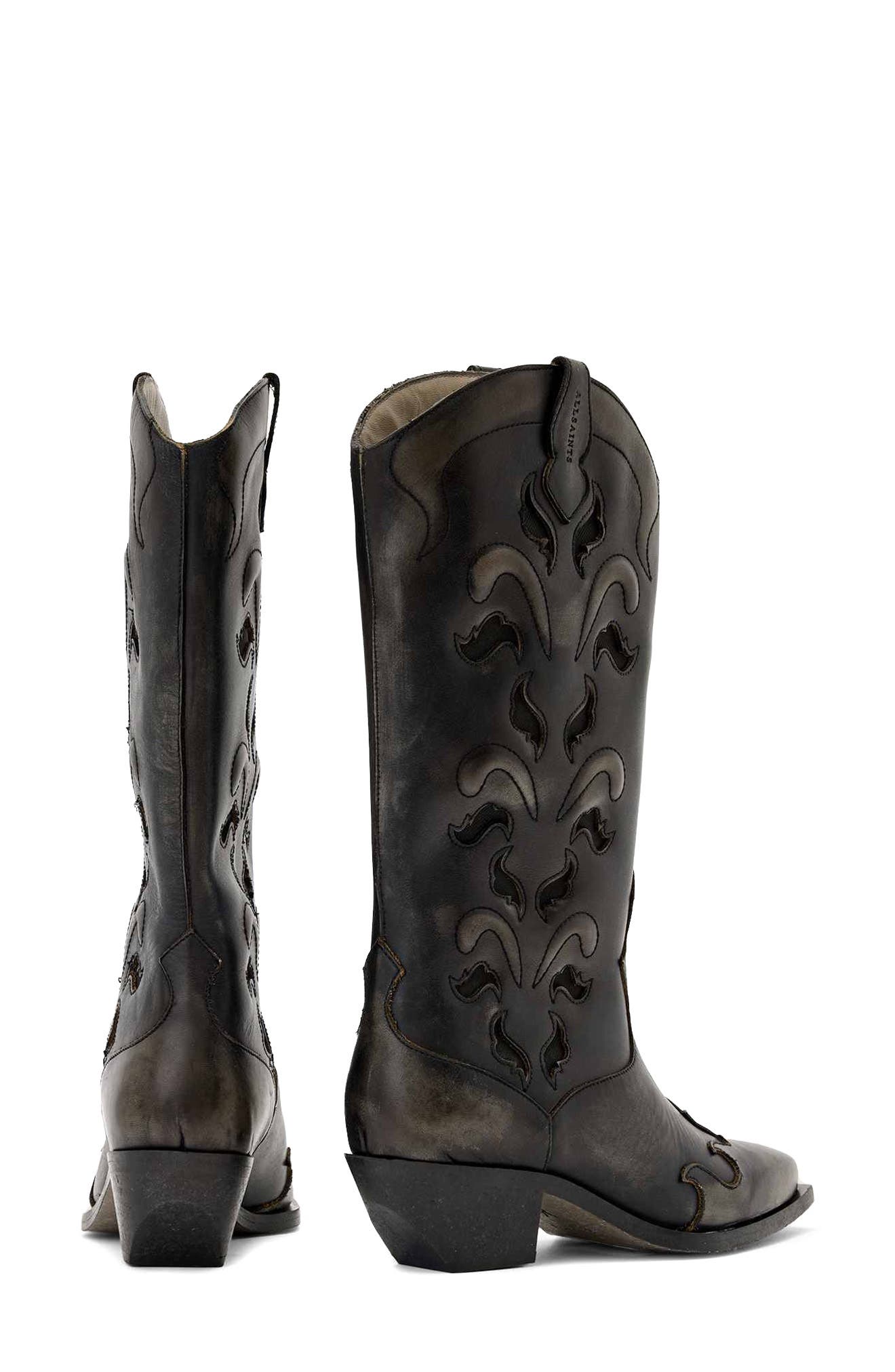AllSaints Dolly Western Boot, Alternate, color, Etch Dark Brown