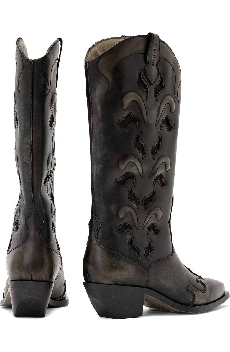 AllSaints Dolly Western Boot, Alternate, color, Etch Dark Brown
