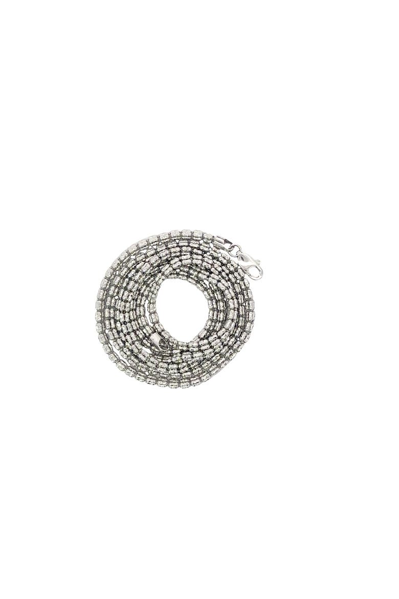 14K White Gold Diamond-Cut Ice Chain Necklace 24 inch 2.5mm 12.2g, Alternate, color, white