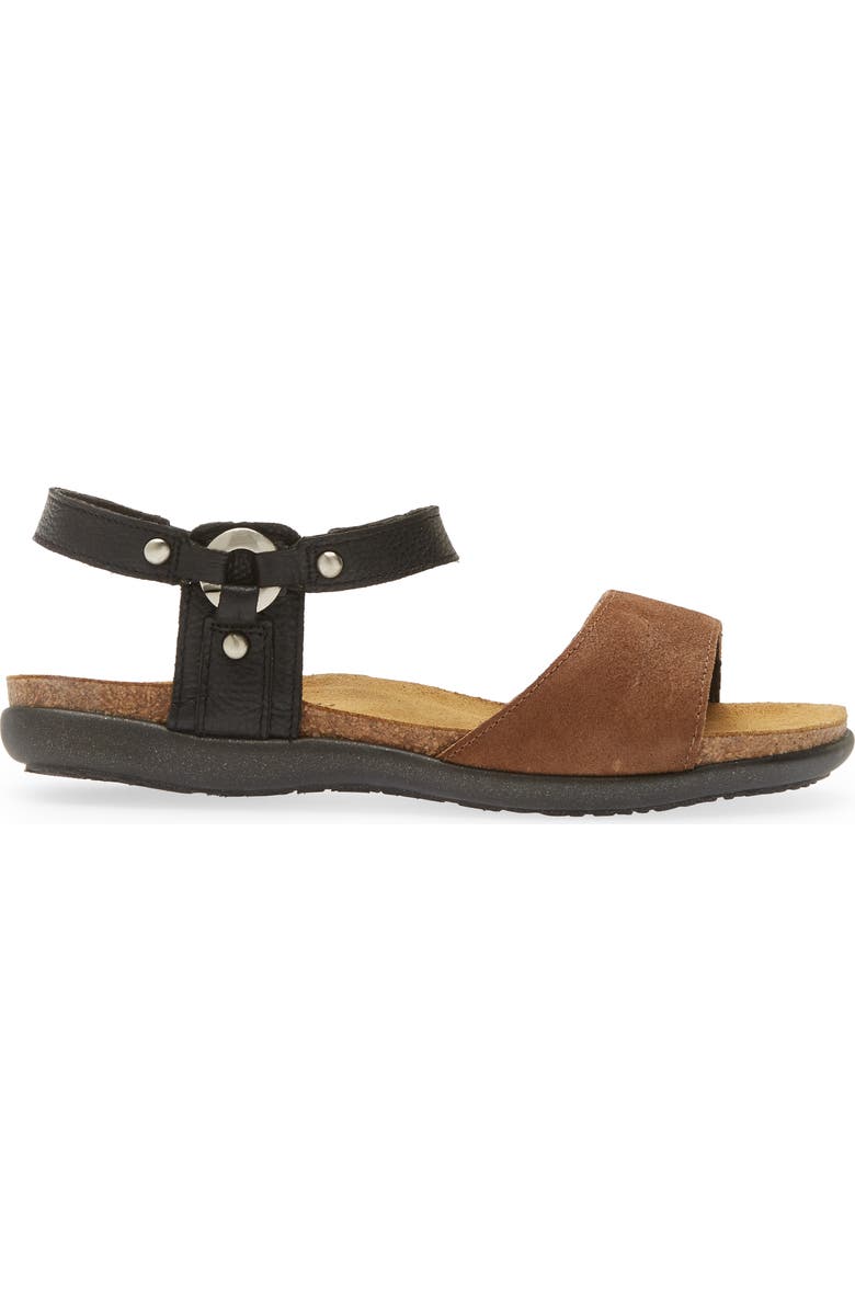 Naot Sabrina Sandal, Alternate, color, Brown Suede/ Black Leather