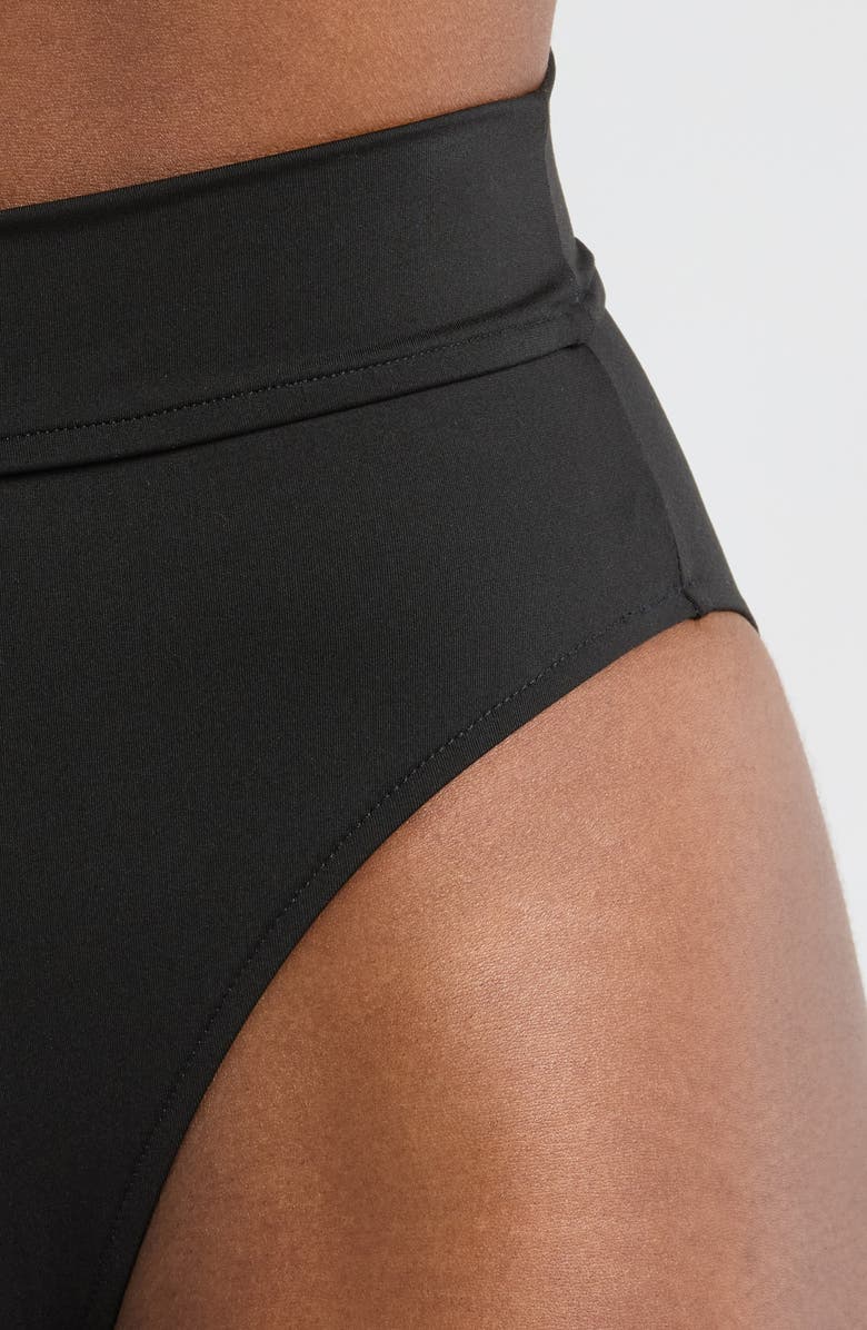 BONDI BORN Joan High Waist Bikini Bottoms, Alternate, color, Black