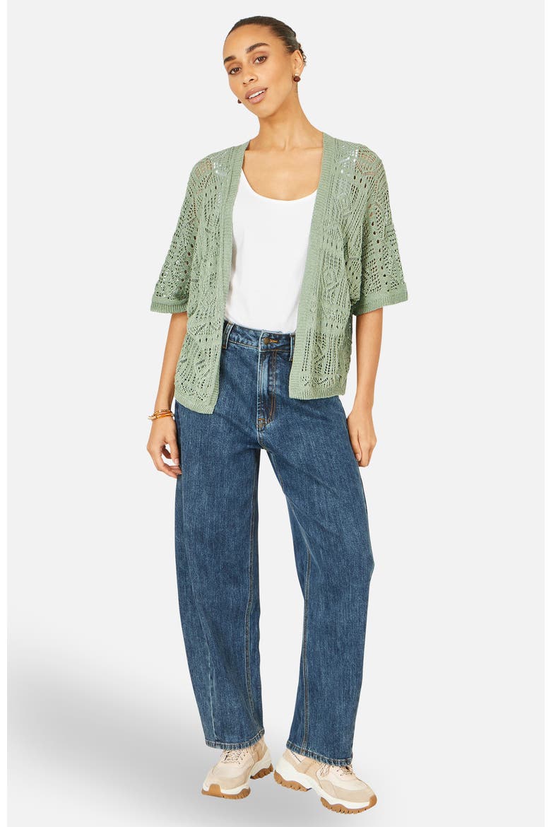 Crochet Edge To Edge Cardigan, Alternate, color, Sage Green