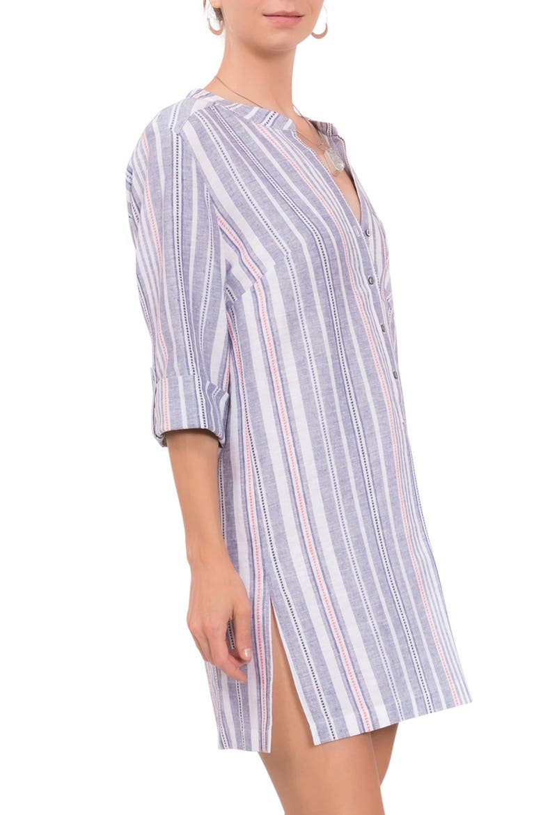 Claudine Cotton Cover-Up Tunic, Alternate, color, CHESAPEAKE STRIPE