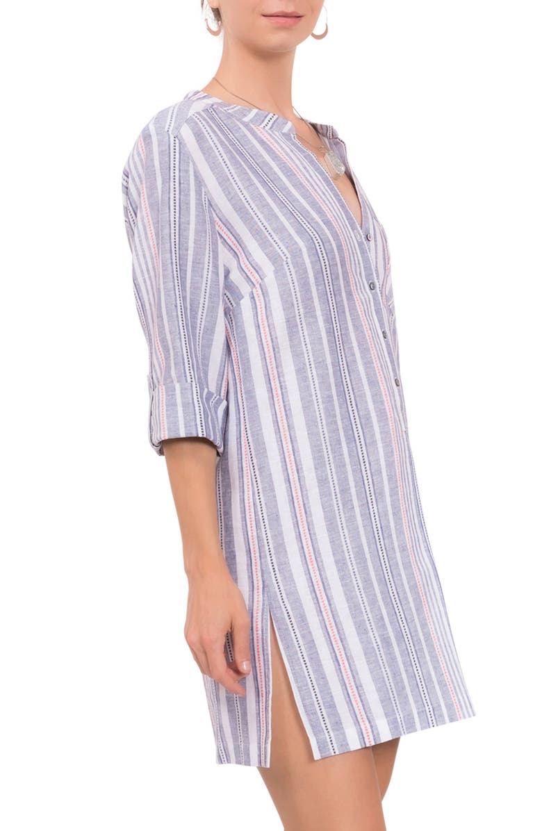 Everyday Ritual Claudine Cotton Cover-Up Tunic, Alternate, color, Chesapeake Stripe