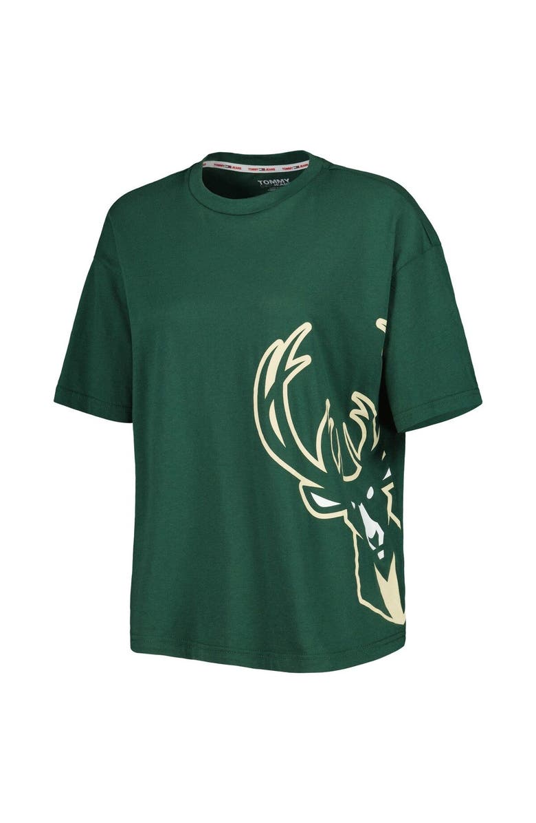 TOMMY JEANS Women's Tommy Jeans Hunter Green Milwaukee Bucks Bianca T-Shirt, Alternate, color, Hunter Green