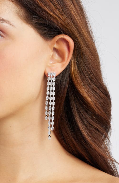 NORDSTROM NORDSTROM ANGLED CUBIC ZIRCONIA FRINGE DROP EARRINGS 
