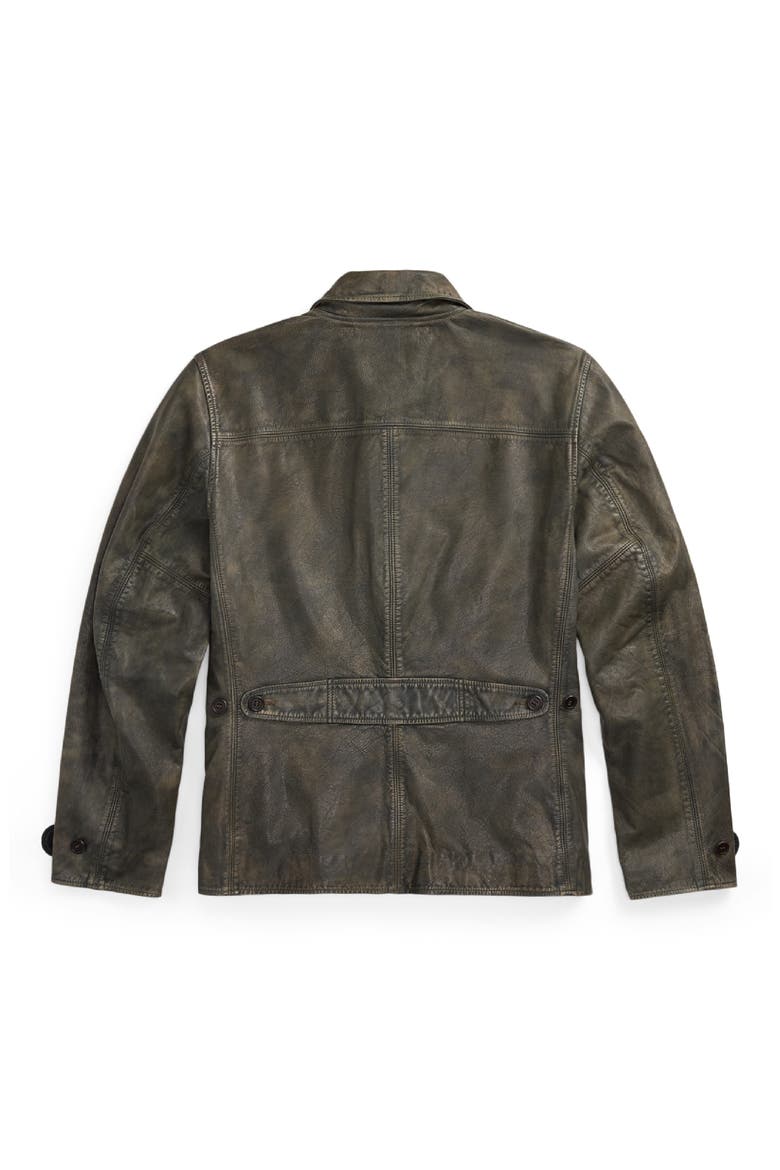 Indigo Leather Car Coat (Men) | Nordstrom