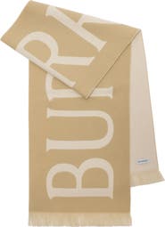 Burberry Reversible Logo Jacquard Wool Scarf