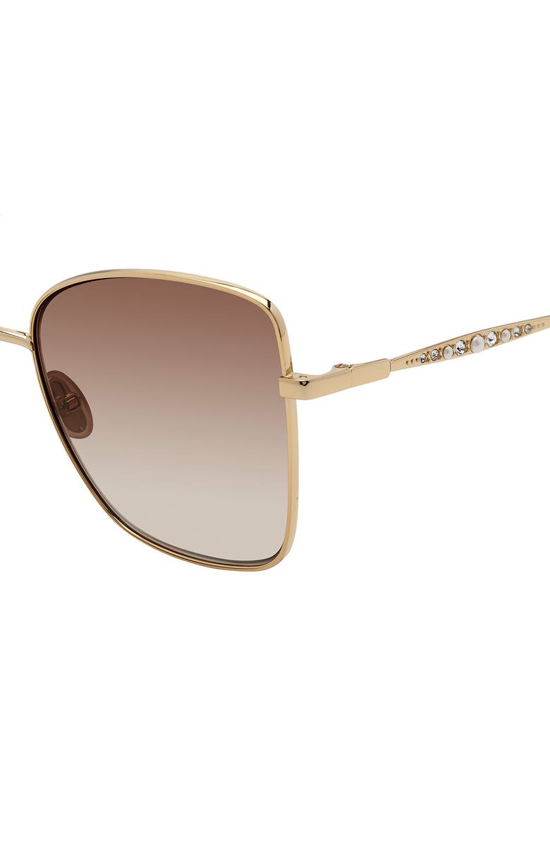 Stuart Weitzman 58mm Gradient Butterfly Sunglasses, Alternate, color, Gold Brown Horn