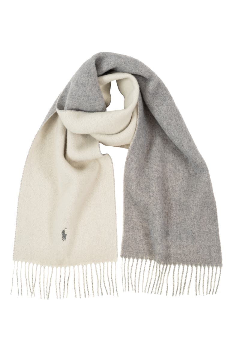 Classic Double Faced Recycled Wool Scarf, Alternate, color, Cream/Lt Vintage Hthr