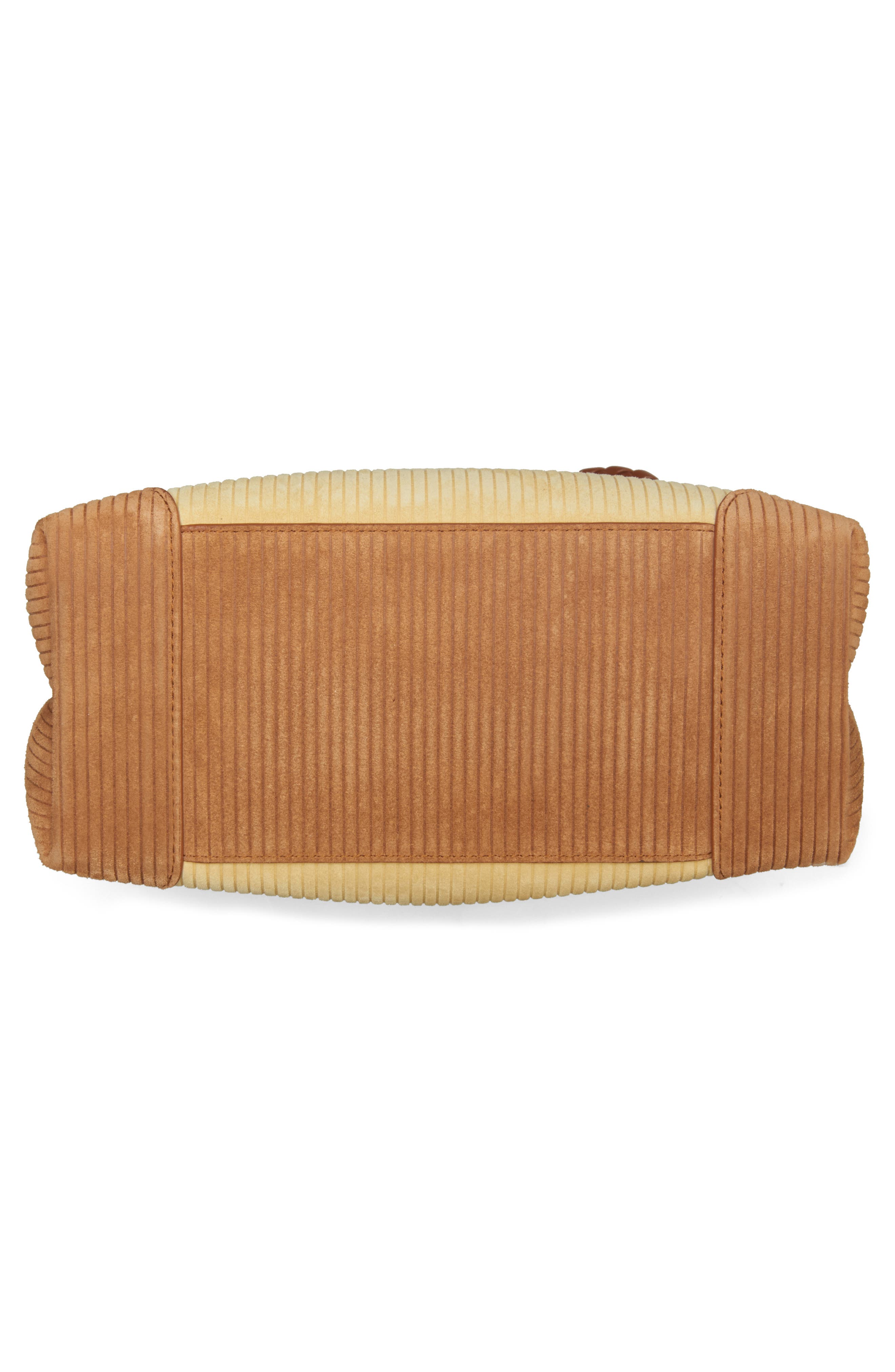 Bottega Veneta Small Andiamo Corduroy & Suede Top Handle Bag, Alternate, color, 9310 Butter/ Amber-Mb