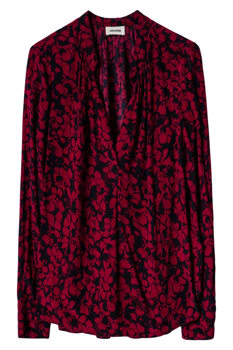 Tink Bico Floral Blouse, Alternate, color, BORDEAUX