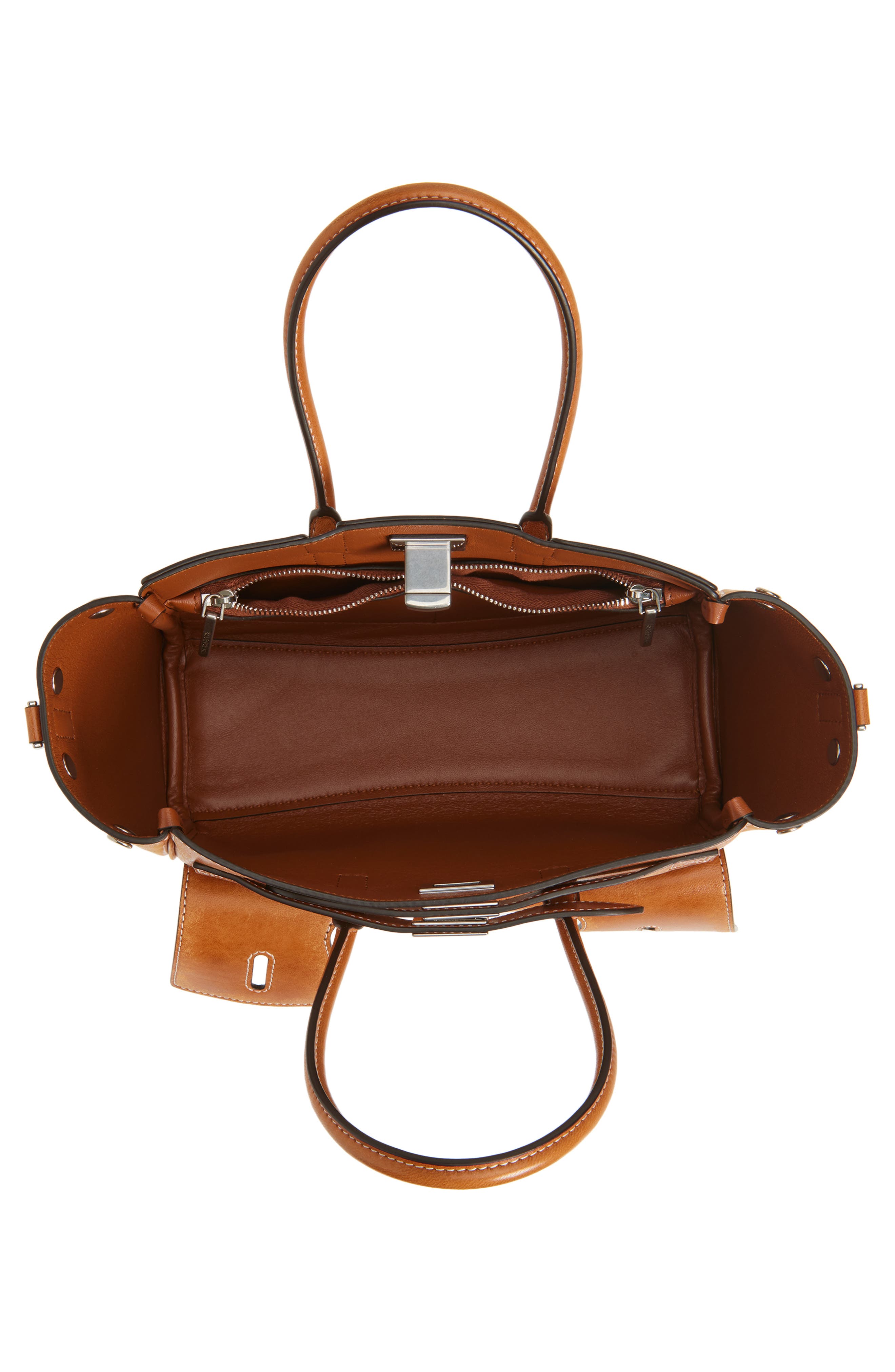 Balenciaga Mini Bel Air Leather Carry All Bag, Alternate, color, 2753 Light Brown