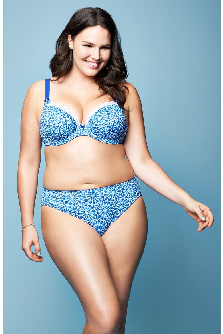 'Tiffany' Underwire Plunge Bra, Alternate, color, SAPPHIRE