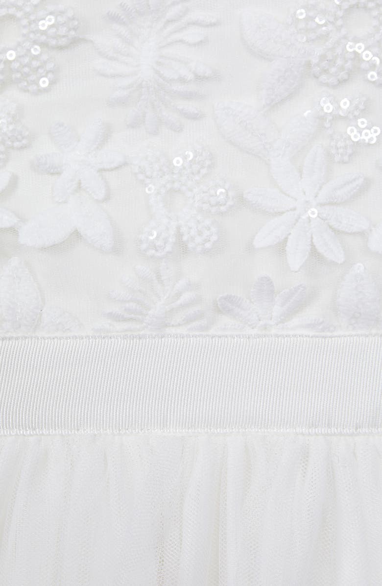 Reiss Kids' Rocha Floral Appliqué Dress, Alternate, color, Ivory