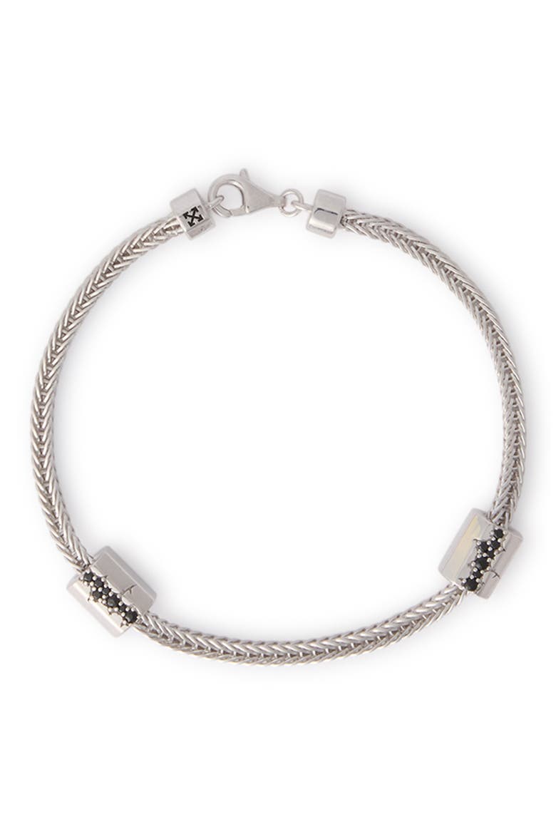 Hex Nut Scatter Lab Grown Diamond Bracelet, Main, color, SILVER