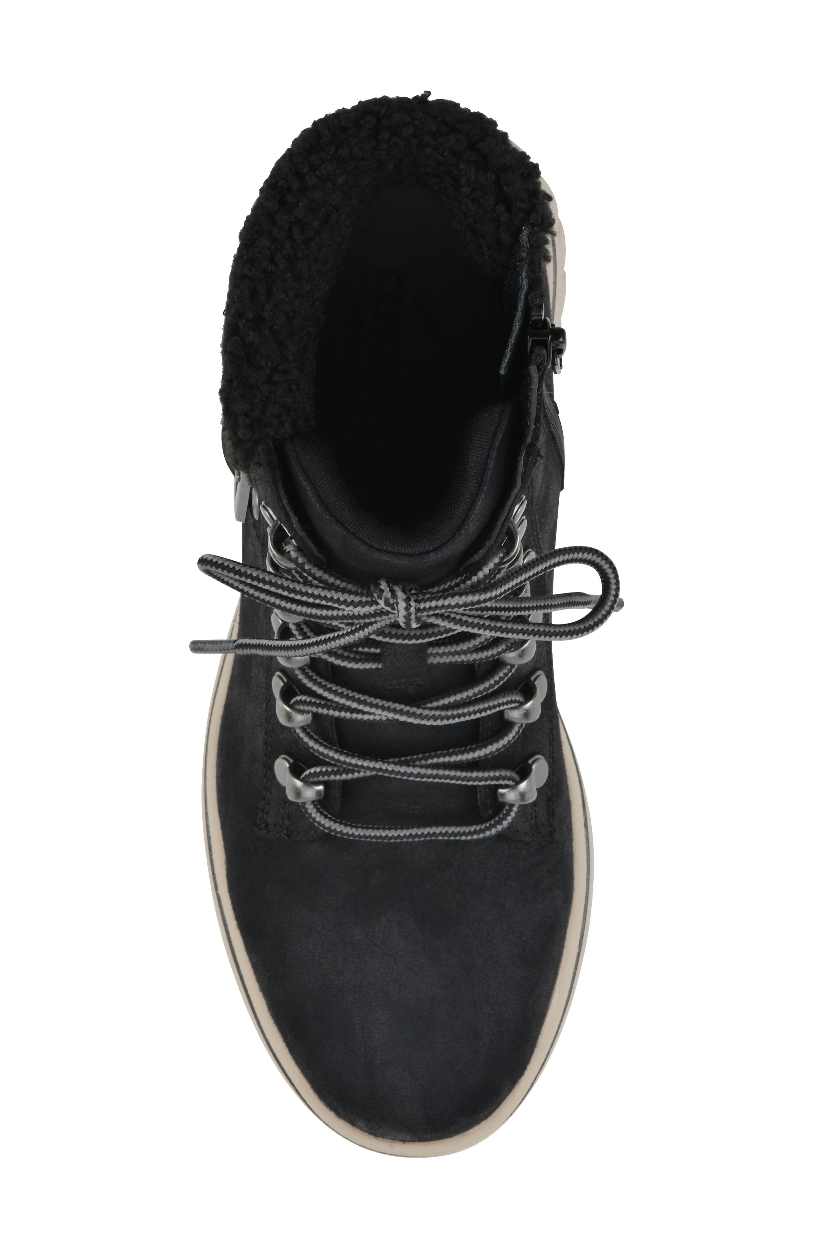 CLIFFS BY WHITE MOUNTAIN Hadrian Faux Shearling Cuff Hiker Bootie, Alternate, color, Black Fabric