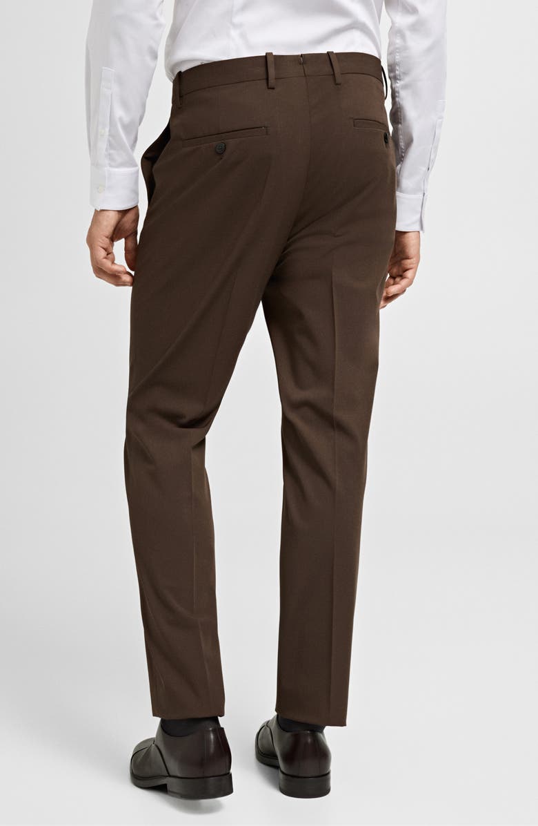 MANGO Prince of Wales Check Super Slim Fit Stretch Pants, Alternate, color, Tobacco Brown