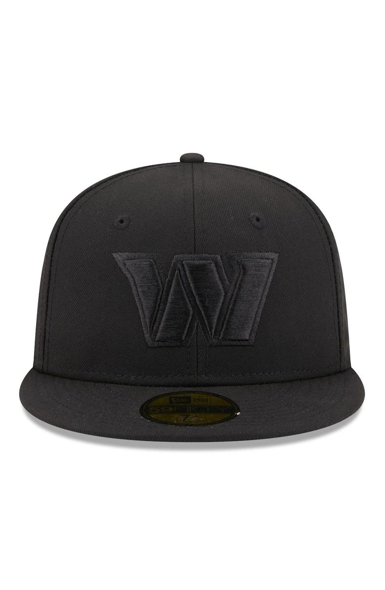 New Era Men's New Era Washington Commanders Black on Black Alternate Logo 59FIFTY Fitted Hat, Alternate, color,