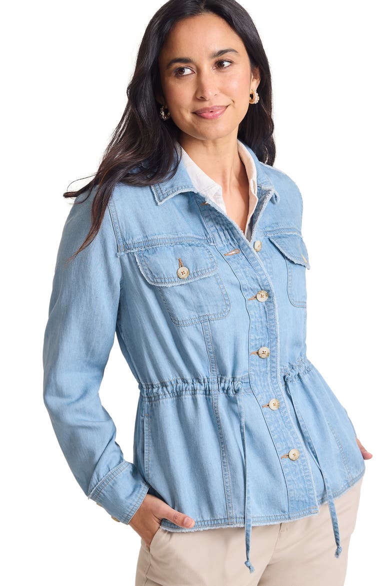 Chambray Utility Jacket, Alternate, color, LIGHT INDIGO WASH