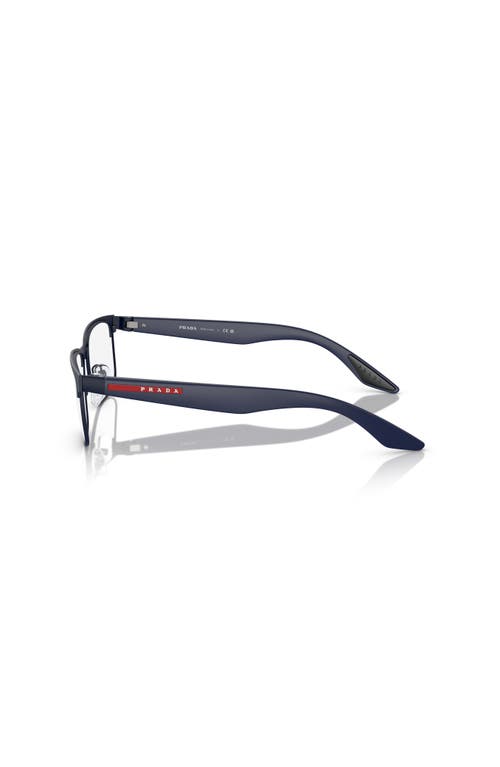 Prada Linea Rossa 54mm Rectangle Optical Glasses In Blue