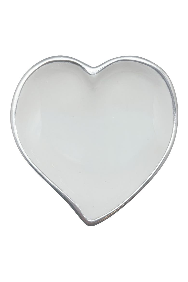 White Heart Trinket Dish, Main, color, WHITE