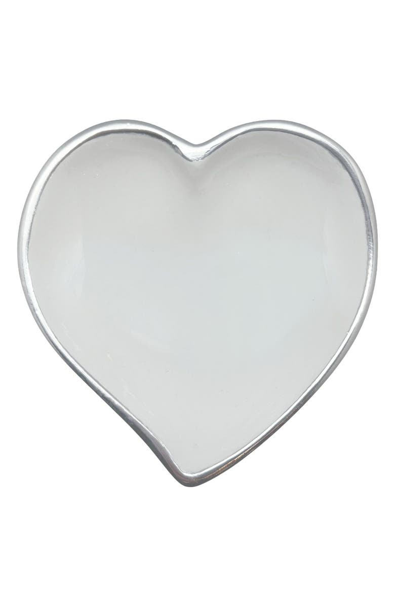 Mariposa White Heart Trinket Dish, Main, color, White