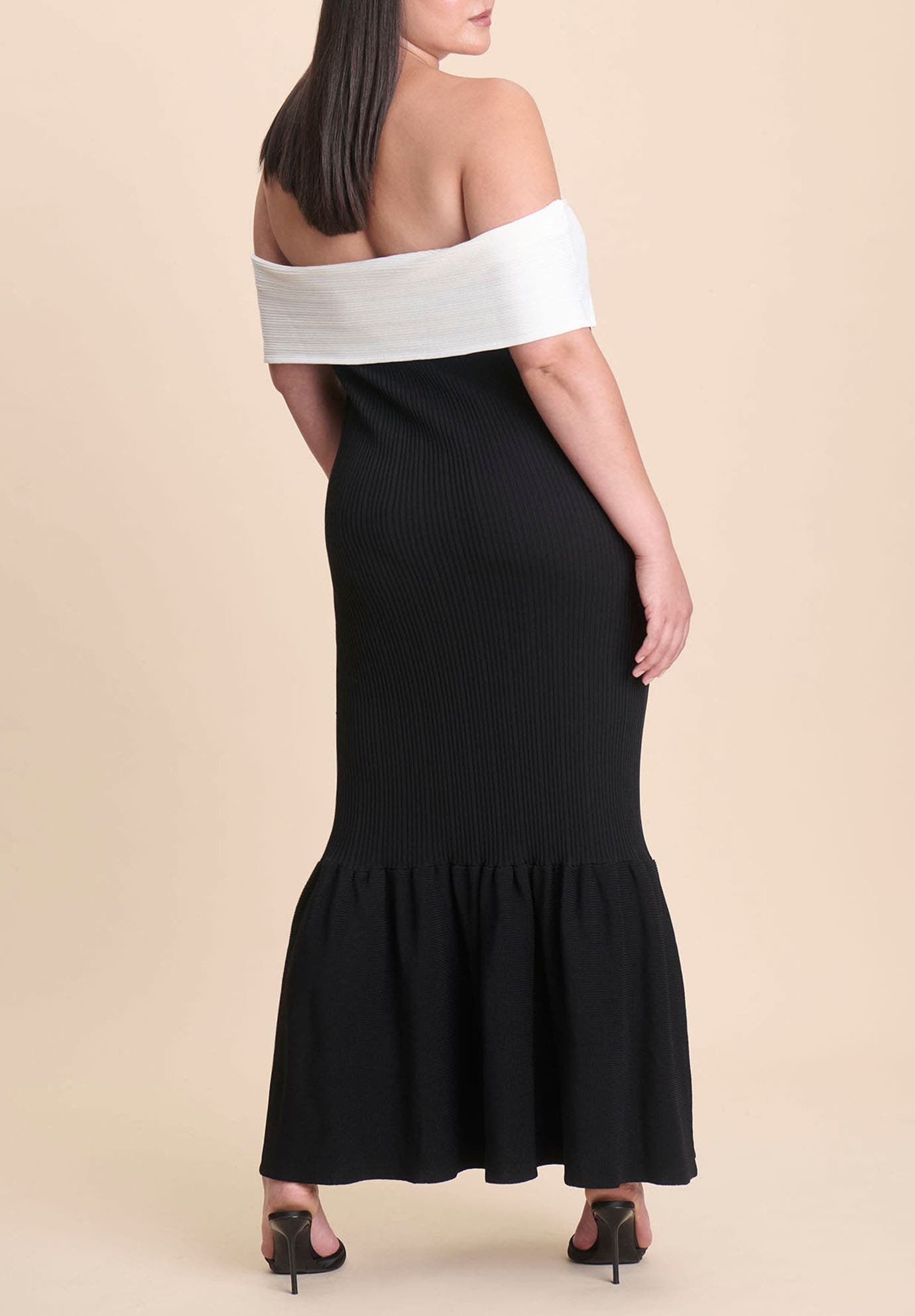 Contrast Bow Fluted Midi Dress - image 2