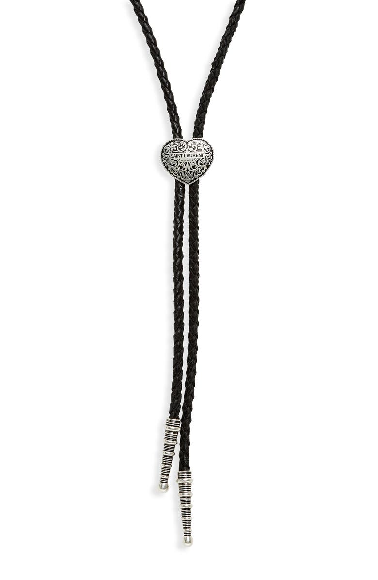 Saint Laurent Coeur Bolo Necklace, Main, color, 