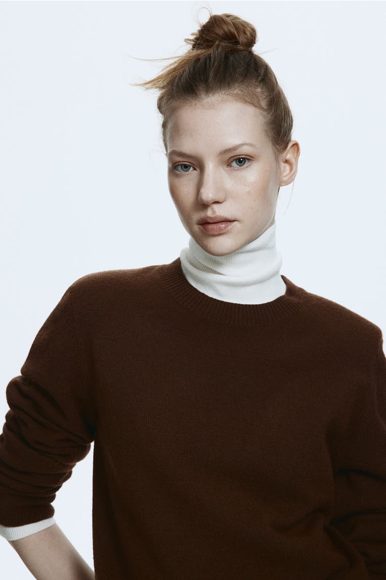 Shoulder-pad Jumper, Alternate, color, Dark brown