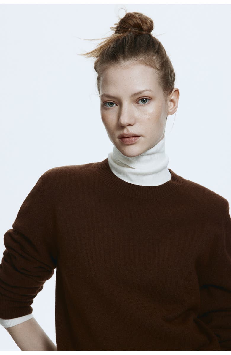 H&M Shoulder-pad Jumper, Alternate, color, Dark Brown
